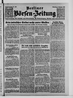 Berliner Börsen-Zeitung vom 03.10.1939