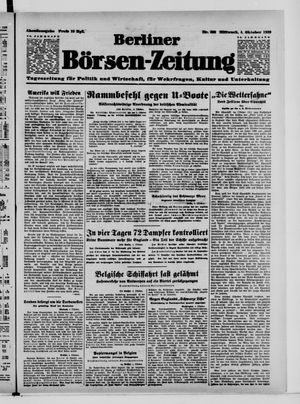 Berliner Börsen-Zeitung vom 04.10.1939