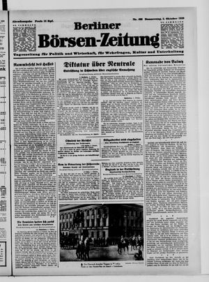 Berliner Börsen-Zeitung vom 05.10.1939