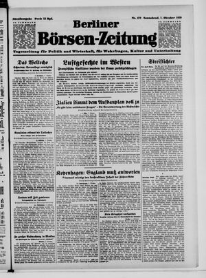 Berliner Börsen-Zeitung vom 07.10.1939