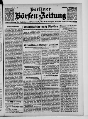 Berliner Börsen-Zeitung vom 08.10.1939
