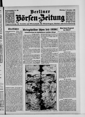 Berliner Börsen-Zeitung vom 07.11.1939