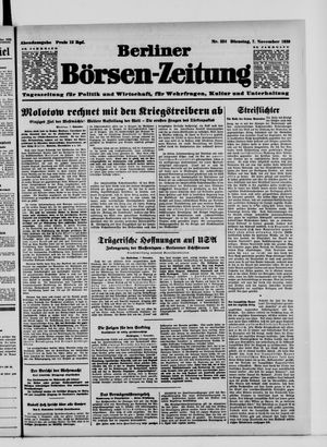 Berliner Börsen-Zeitung vom 07.11.1939