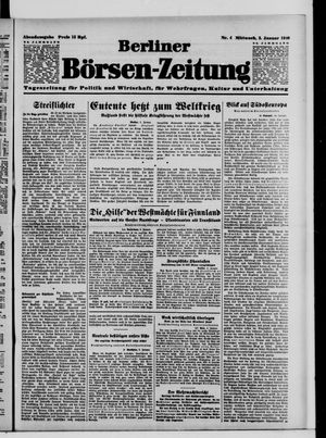 Berliner Börsen-Zeitung vom 03.01.1940
