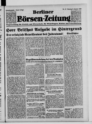 Berliner Börsen-Zeitung vom 08.01.1940