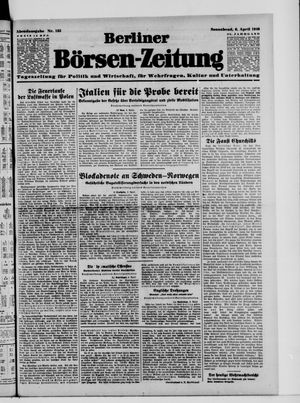 Berliner Börsen-Zeitung vom 06.04.1940