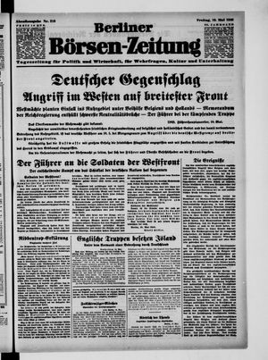 Berliner Börsen-Zeitung vom 10.05.1940