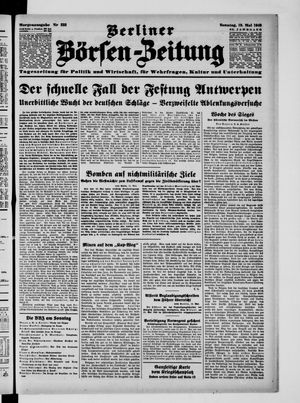 Berliner Börsen-Zeitung vom 19.05.1940