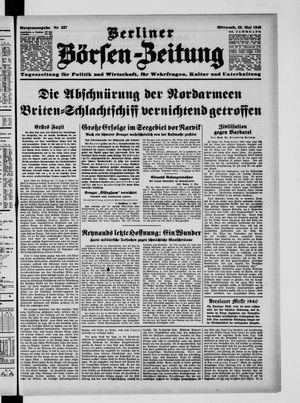 Berliner Börsen-Zeitung vom 22.05.1940