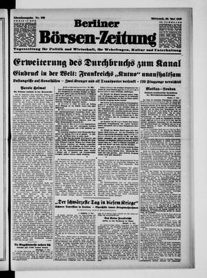 Berliner Börsen-Zeitung vom 22.05.1940