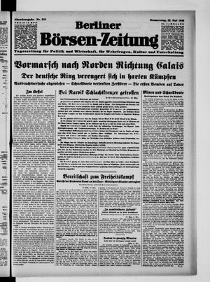 Berliner Börsen-Zeitung vom 23.05.1940