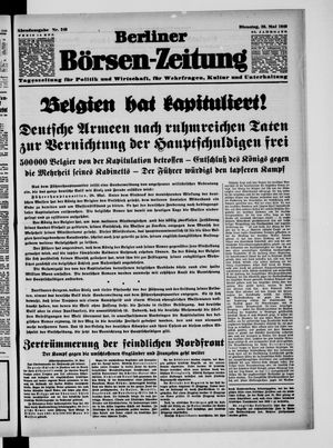 Berliner Börsen-Zeitung vom 28.05.1940