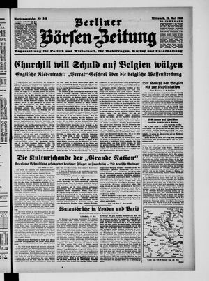Berliner Börsen-Zeitung vom 29.05.1940