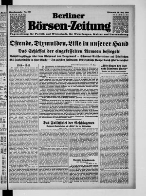 Berliner Börsen-Zeitung vom 29.05.1940