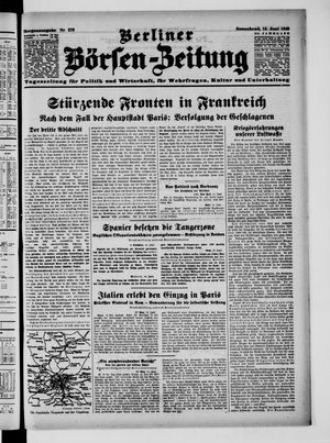Berliner Börsen-Zeitung vom 15.06.1940