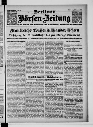 Berliner Börsen-Zeitung vom 26.06.1940
