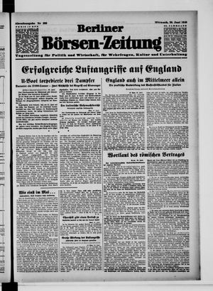 Berliner Börsen-Zeitung vom 26.06.1940