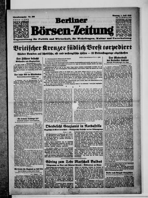 Berliner Börsen-Zeitung vom 01.07.1940