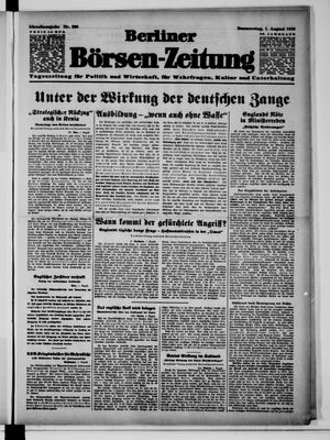 Berliner Börsen-Zeitung vom 01.08.1940