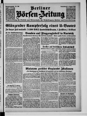 Berliner Börsen-Zeitung vom 03.08.1940