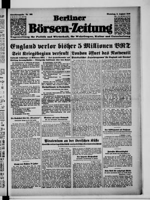 Berliner Börsen-Zeitung vom 06.08.1940