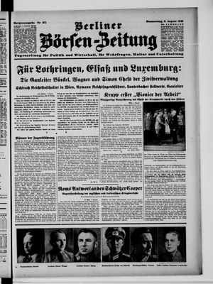 Berliner Börsen-Zeitung vom 08.08.1940