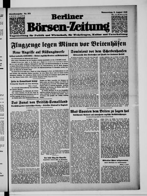 Berliner Börsen-Zeitung vom 08.08.1940