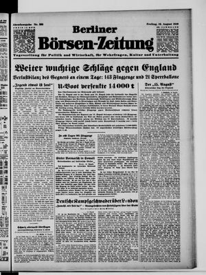 Berliner Börsen-Zeitung vom 16.08.1940