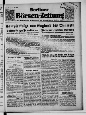 Berliner Börsen-Zeitung vom 20.08.1940