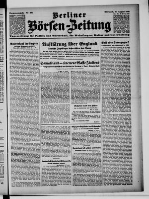 Berliner Börsen-Zeitung vom 21.08.1940