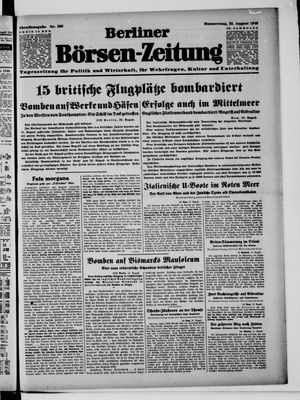 Berliner Börsen-Zeitung vom 22.08.1940