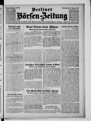 Berliner Börsen-Zeitung vom 29.08.1940
