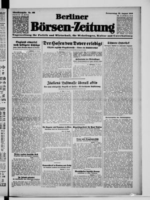 Berliner Börsen-Zeitung vom 29.08.1940
