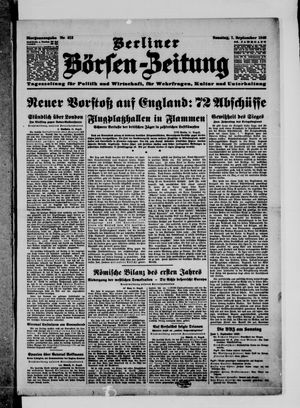 Berliner Börsen-Zeitung vom 01.09.1940