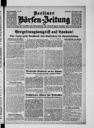 Berliner Börsen-Zeitung vom 08.09.1940