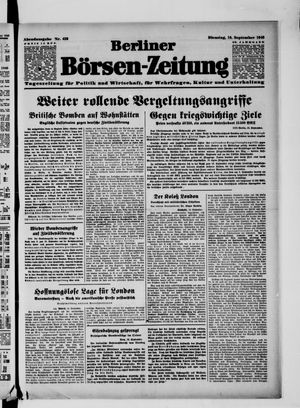 Berliner Börsen-Zeitung vom 10.09.1940