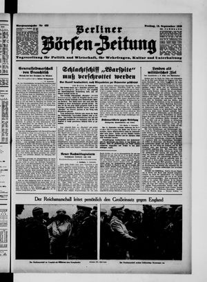 Berliner Börsen-Zeitung vom 13.09.1940