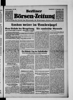 Berliner Börsen-Zeitung vom 14.09.1940