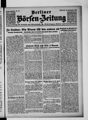 Berliner Börsen-Zeitung vom 18.09.1940