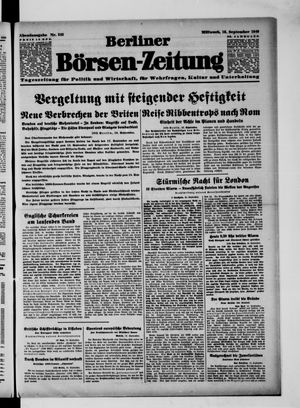 Berliner Börsen-Zeitung vom 18.09.1940