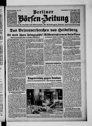 Berliner Börsen-Zeitung vom 21.09.1940