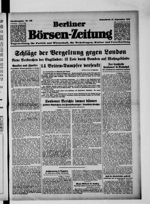 Berliner Börsen-Zeitung vom 21.09.1940