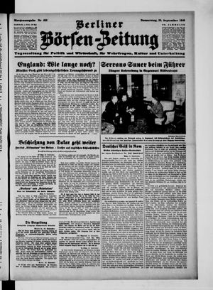 Berliner Börsen-Zeitung vom 26.09.1940