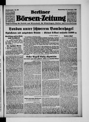 Berliner Börsen-Zeitung vom 26.09.1940