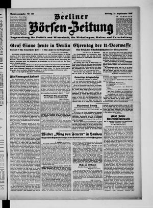 Berliner Börsen-Zeitung vom 27.09.1940