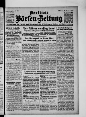 Berliner Börsen-Zeitung vom 23.10.1940