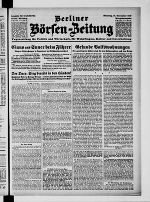 Berliner Börsen-Zeitung vom 19.11.1940