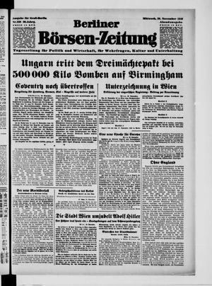 Berliner Börsen-Zeitung vom 20.11.1940