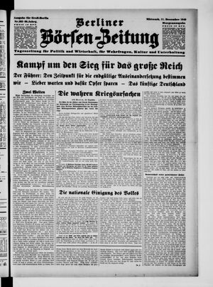 Berliner Börsen-Zeitung vom 11.12.1940