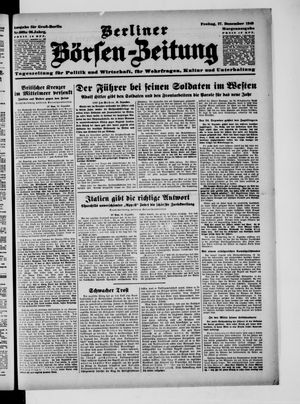 Berliner Börsen-Zeitung vom 27.12.1940